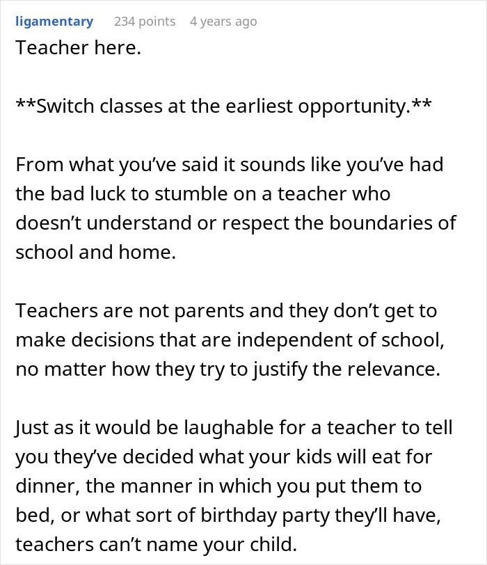 Teacher Refuses To Call Girl By The Name She's Been Using For 3 Years, Parent Asks For Advice Teacher Refuses To Call Girl By The Name She's Been Using For 3 Years, Parent Asks For Advice