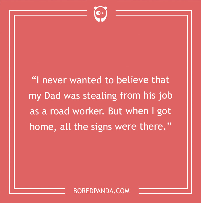 Pun about dad stealing from his job