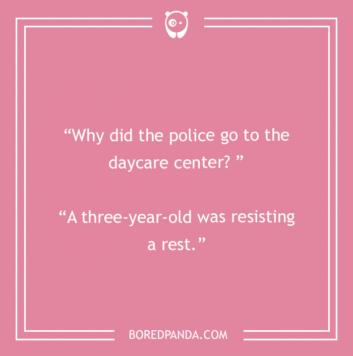 Pun about police and a three-year old 