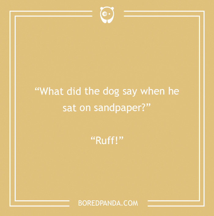 Dog and sandpaper pun 