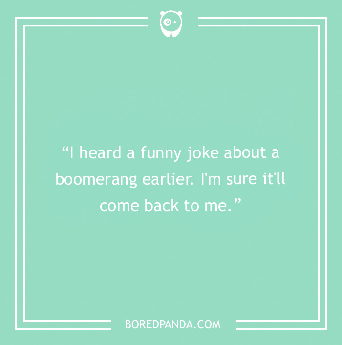 Funny joke and boomerang pun 