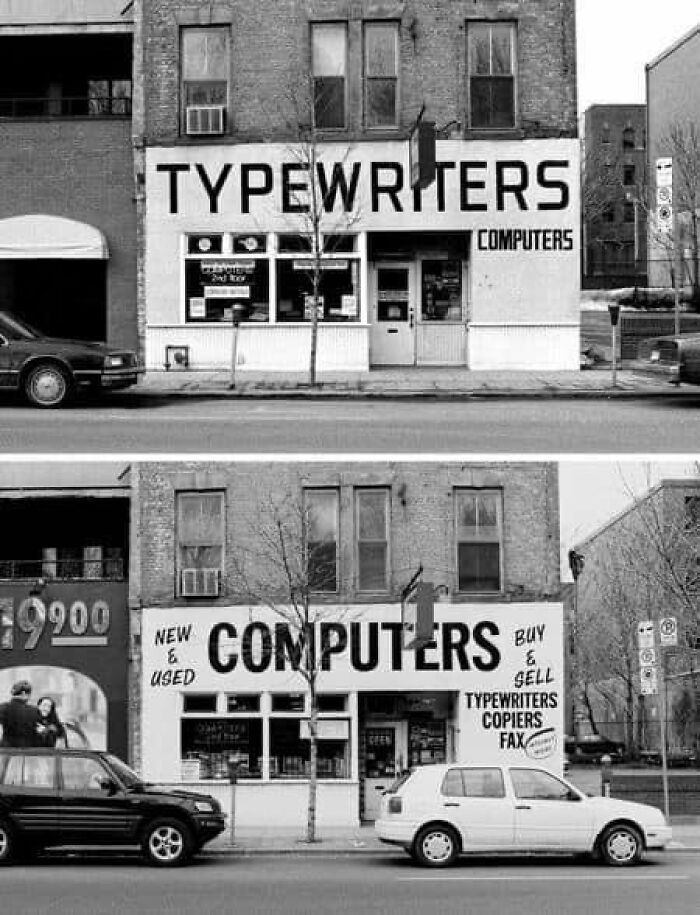 How Times Have Changed. Top Photo Circa 1889, Bottom Photo Circa 1998