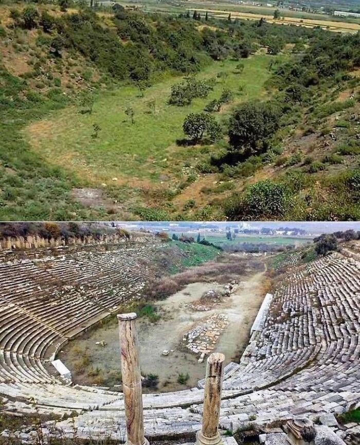 Ancient Greece Before And After Excavation