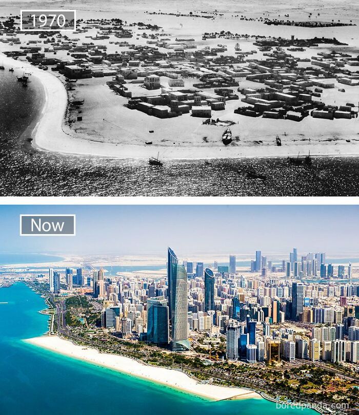 Bu Dhabi, United Arab Emirates - 1970 And Now
