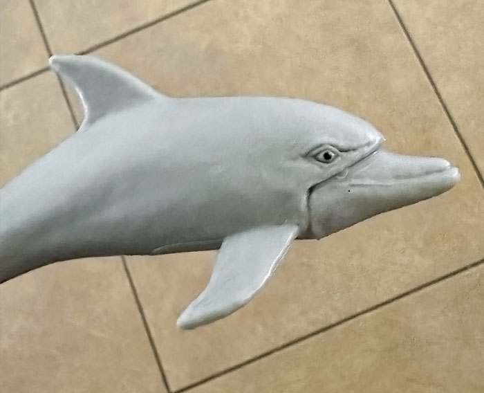 Damaged And Then Glued Together Dolphin That Came In A New Pack Of Toy Animals For My Son