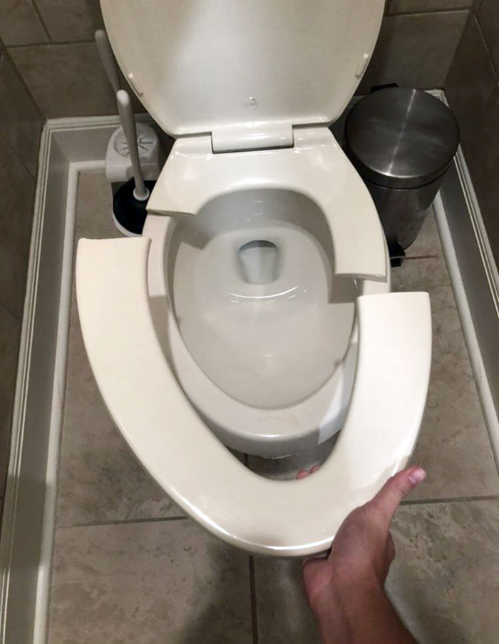 An Extended Family Member Broke The Toilet Seat While At A Gathering And Left Without Mentioning It To Anyone