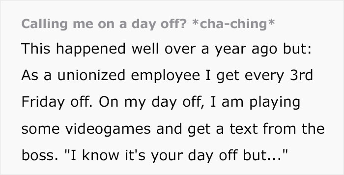 "I Know It's Your Day Off, But": Employee Shows Boss Why Not To Call Them On Their Days Off "I Know It's Your Day Off, But": Employee Shows Boss Why Not To Call Them On Their Days Off