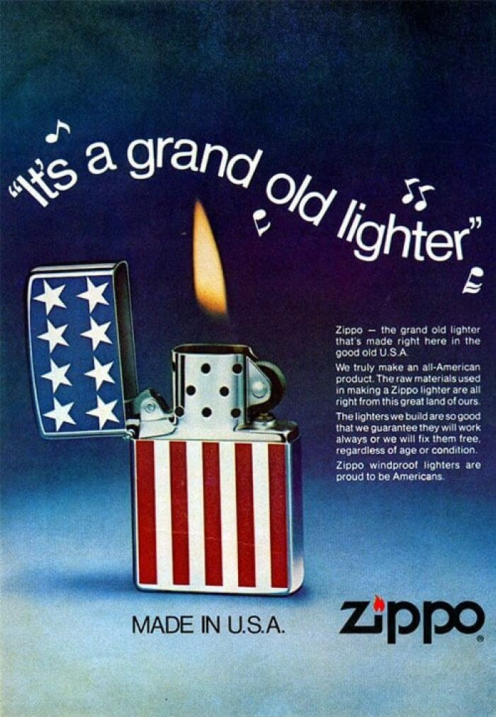 “It’s A Grand Old Lighter” Zippo, Made In USA (1978)