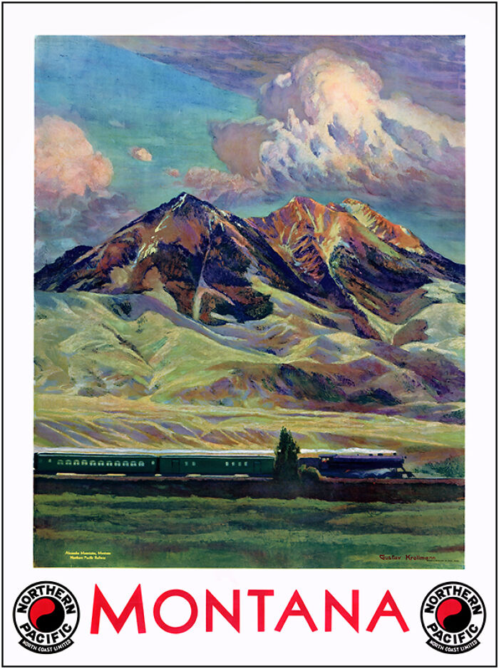Vintage Travel Poster "Montana" By Gustav Wilhelm Krollmann (1888-1962). Published In 1920 In The USA
