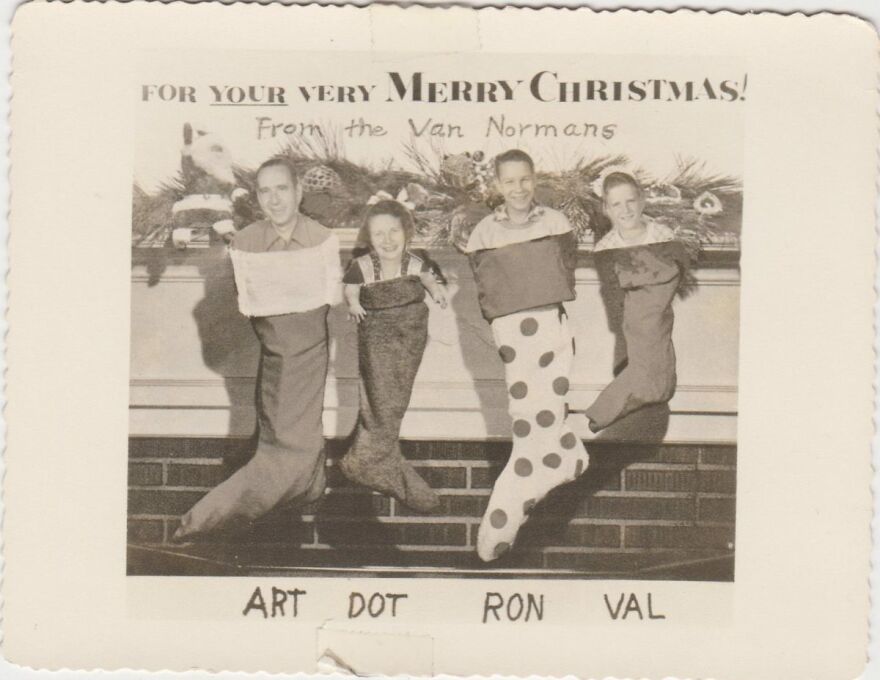 The Van Normans Are Snug In Their Stockings. They Gave Dot Strange Little Arms. 1956