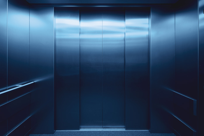 Closed elevator doors 