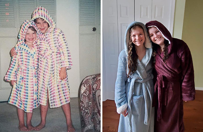 My Sister And I Recreated A Photo From Our Childhood This Thanksgiving