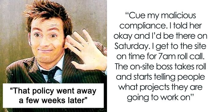 Person Maliciously Complies With A Stupid Work Policy By Coming To Work ...