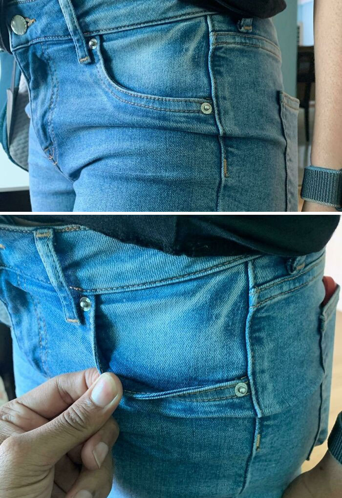 My Girlfriend’s Expensive Jeans That Came With Fake Pockets. Can’t Even Return Them Now