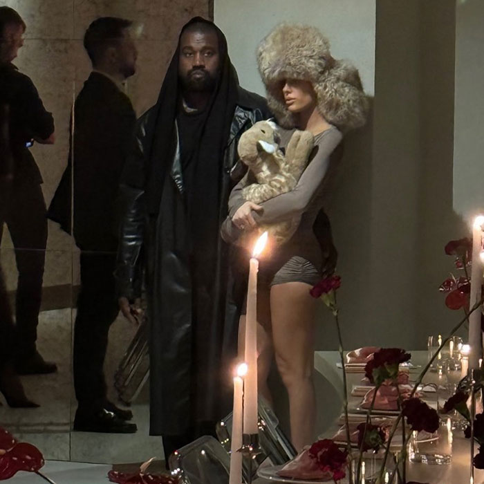 Bianca Censori Makes Heads Turn Again In Miami, Wearing A Tiny Silver String Ensemble With A Fake Cat Bianca Censori Makes Heads Turn Again In Miami, Wearing A Tiny Silver String Ensemble With A Fake Cat