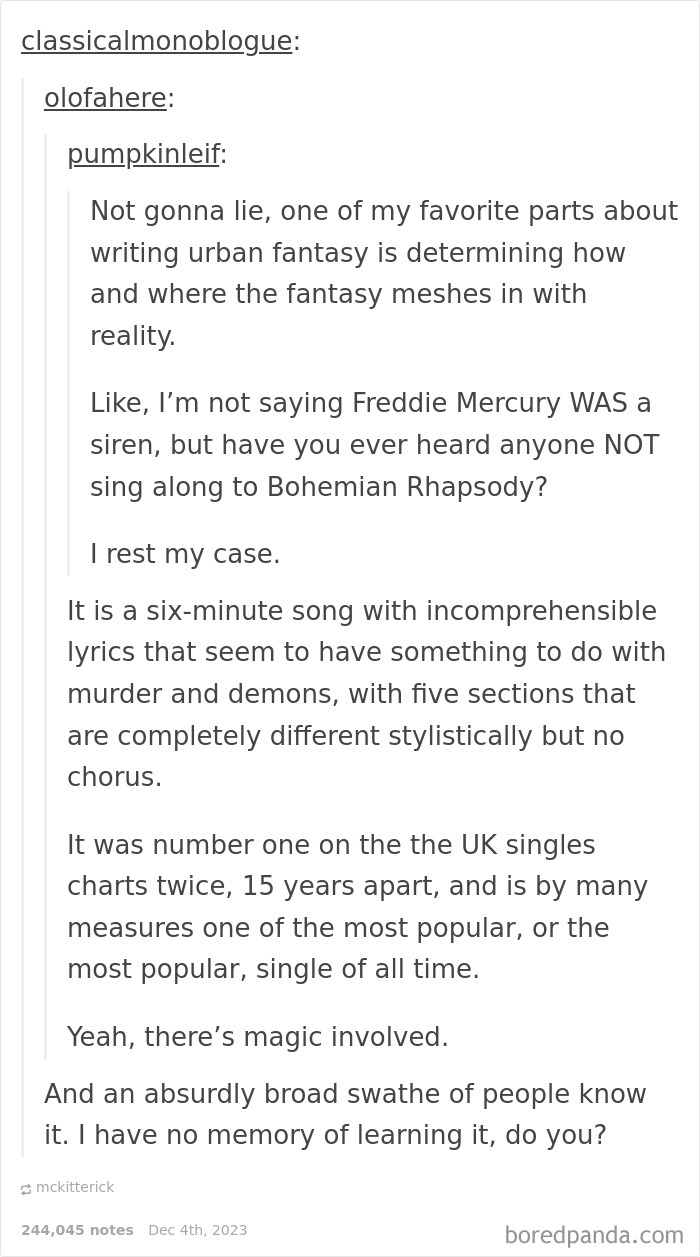 Bohemian Rhapsody May Be The Greatest Song Ever, I Will Keep Saying So As It Lures Me Ever Closer To My Death