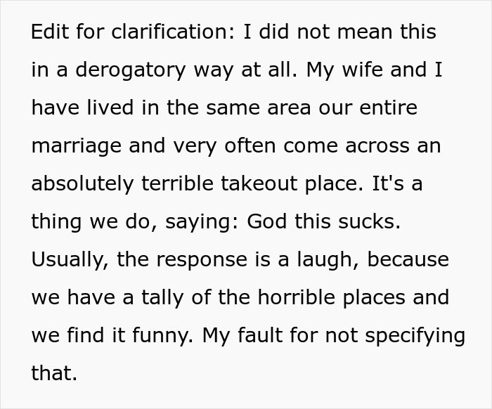 “Borderline Gross”: Wife Goes To Bed In Tears After Husband Mistakes Home Cooking For Takeout