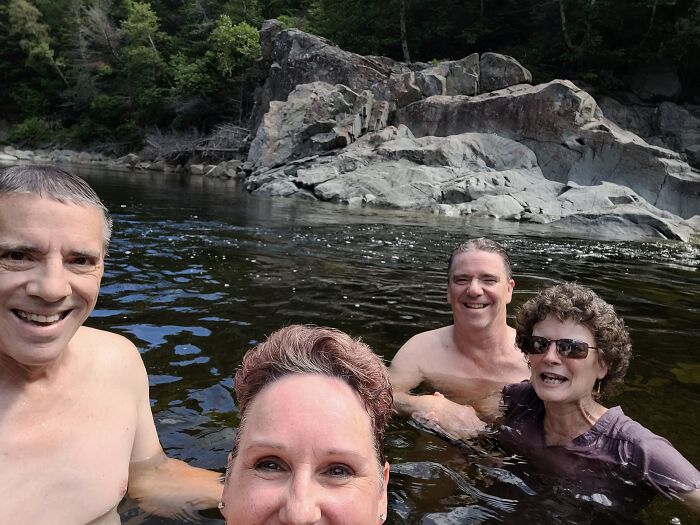 Back To My Home Province Of Newfoundland, Canada, For The 1st Time In 15 Yrs. We Went Swimming In Our Skivvies In The Cold Water That Came Down From The Snow On Top Of Blow Me Down Mountain
