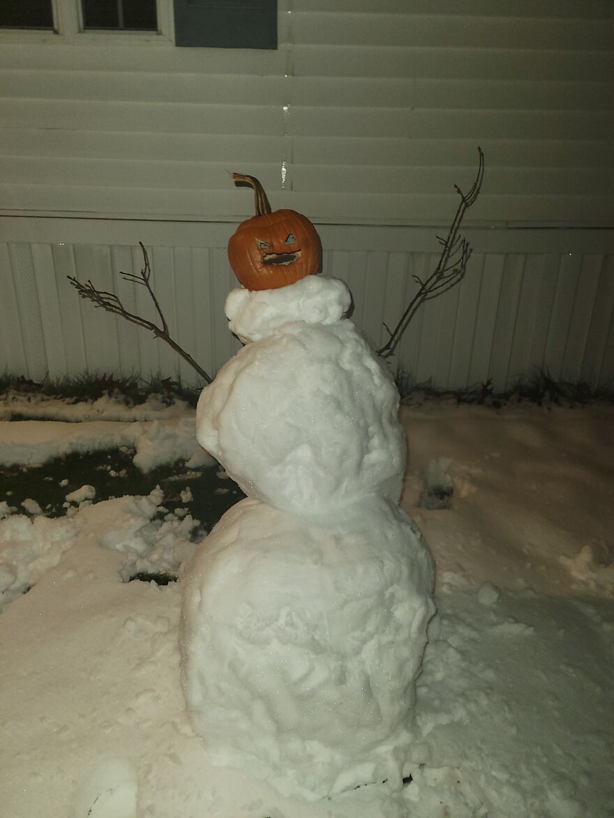 Pumpkin Snowman