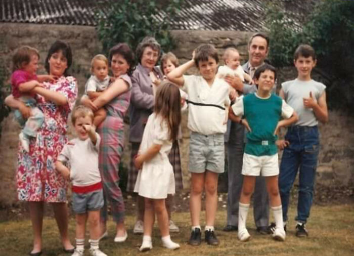 All The Cousins Circa 88 ( I Know Not Technically 90s) I'm In My Grandads Arms. Very Retro