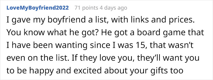 GF Is Very Disappointed By BF's Holiday Gift, Gets A Reality Check GF Is Very Disappointed By BF's Holiday Gift, Gets A Reality Check