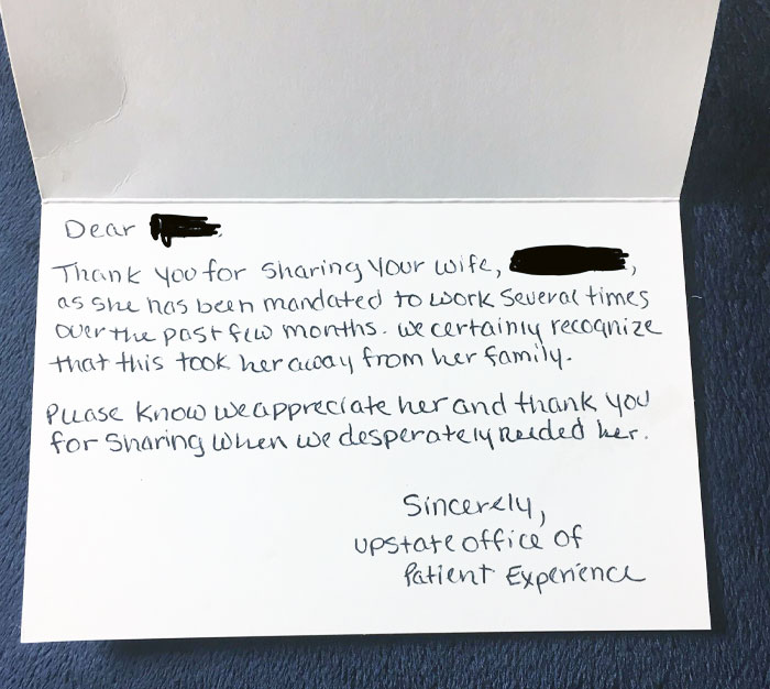 A Thank You Note From My Job To My Husband For My Mandatory Overtime