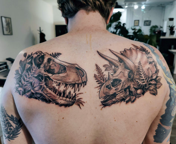Dino Skulls By Shawn Hebrank At Bloodroot Tattoo