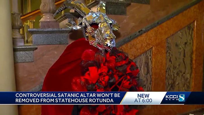 “Sick And Disgusting”: People React To Satanic Altar Put Up At Iowa State Capitol