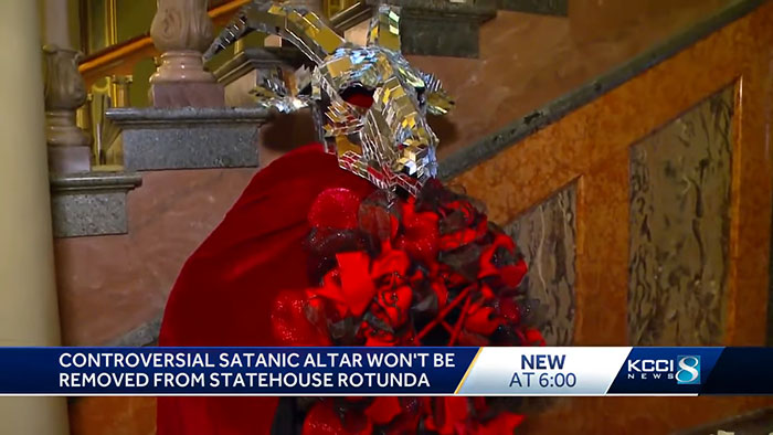 “Sick And Disgusting”: People React To Satanic Altar Put Up At Iowa State Capitol “Sick And Disgusting”: People React To Satanic Altar Put Up At Iowa State Capitol