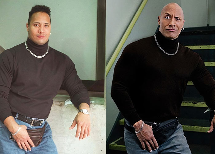 Dwayne Johnson Recreated Viral Meme Of Younger Self For Christmas, And Fans Were Not Ready Dwayne Johnson Recreated Viral Meme Of Younger Self For Christmas, And Fans Were Not Ready