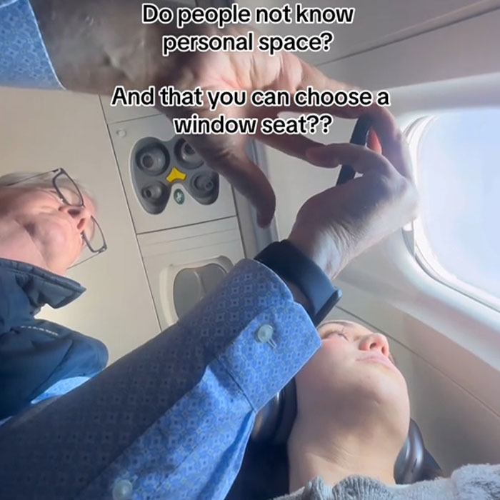 Woman Exposing Man Invading Her Space On Plane Sparks Debate On “Flying Etiquette”