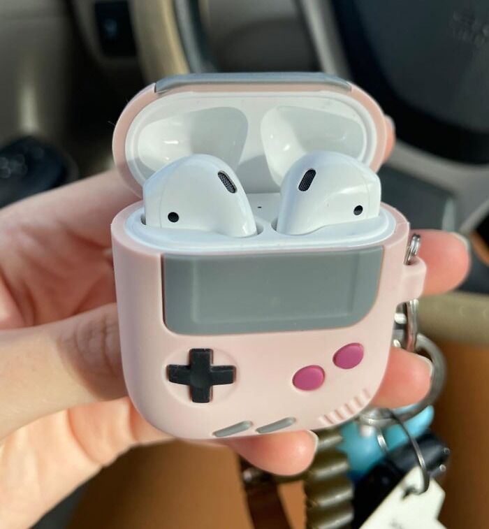 Classic Game Player Design AirPods Case: A retro designed protective case that adds quirky character to their AirPods while keeping it safe from scratches and slips, coz who said practical can't be fun, right?
