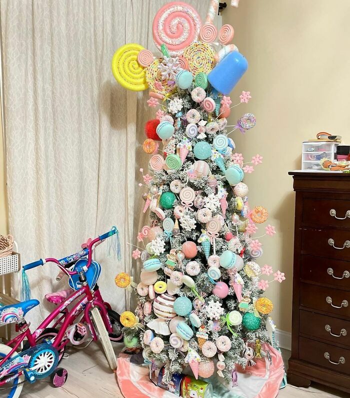 Christmas Tree Is Decorated With Sweets