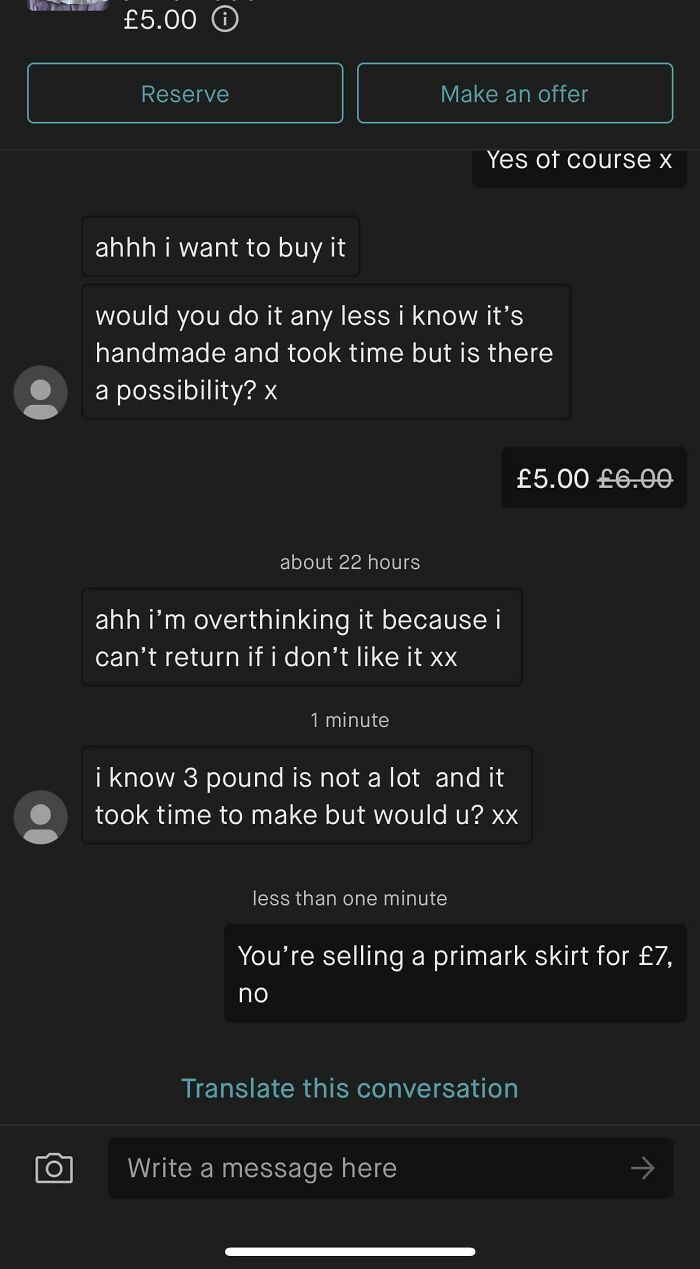 Just Trying To Sell A Skirt I Made For £5 And This Is What I Get 💀