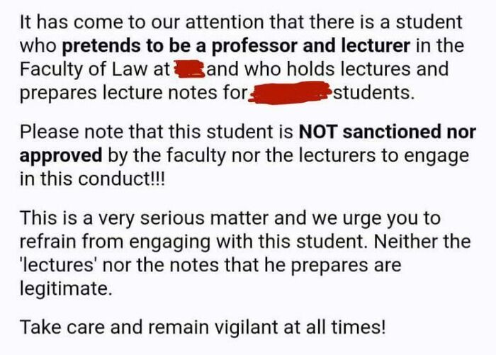 Student Had Been Lecturing At A University