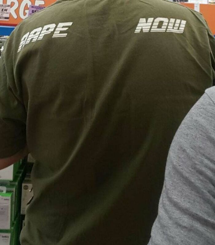 This Mans T-Shirt. It Says Aape Now... But Still. Wow