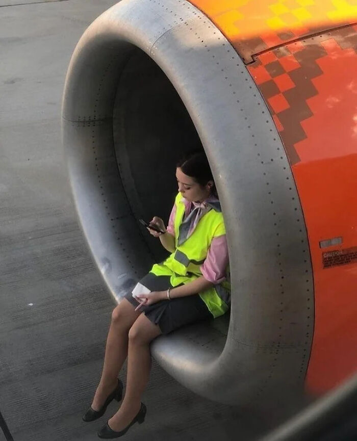 Flight Attendant In A Turbine