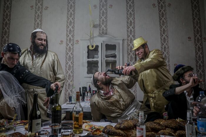 Fascinating Faces And Characters, Honorable Mention: Jews Celebrate Purim By Haim Goldberg