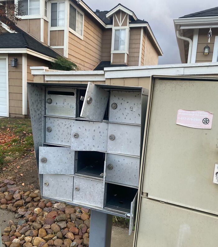 Went To My Neighborhood Mailbox To See All Of Them Busted Wide Open. Was Expecting Some Christmas Stuff
