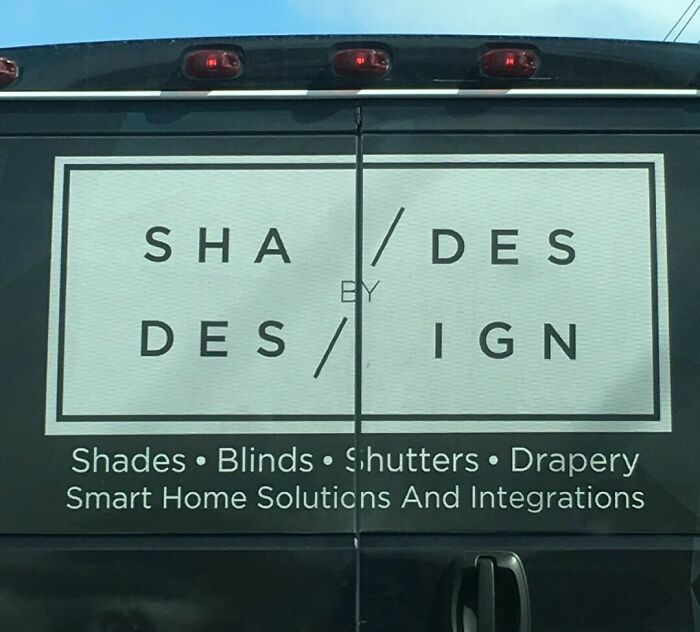 Shades By Design Logo Is Correct When Read Up And Down And When Read Left To Right!