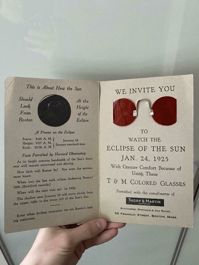 This 1925 Invitation To The Solar Eclipse, With Special Spectacles Included