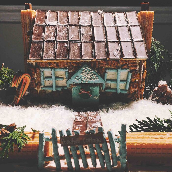 Instead Of A Traditional Gingerbread House, My Wife And I Made The Cottage From The Holiday