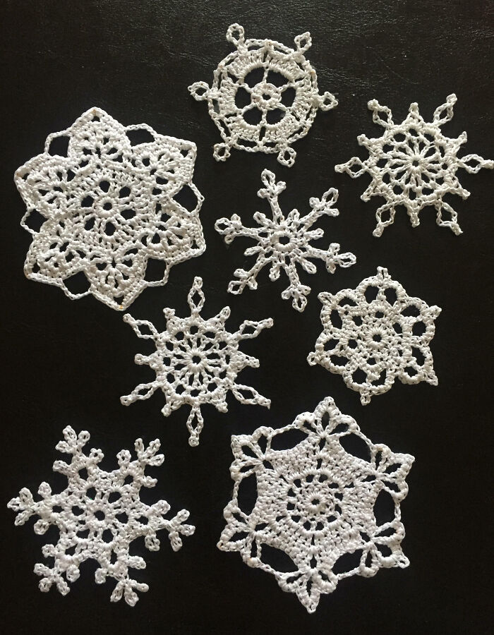 I’m Planning A Snowflake-Themed Christmas Tree For This Upcoming Holiday Season. Here Are The First 8 Of 100 Snowflakes I’m Going To Make For It