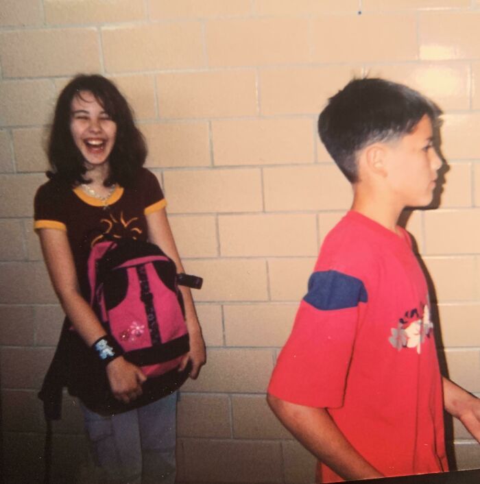 2004 In 6th Grade. My Best Friend Wanted A Pic Of Her Crush, So We Devised A Plan For Her To Pretend To Take One Of Me As He Walked Past. It Was A Success!