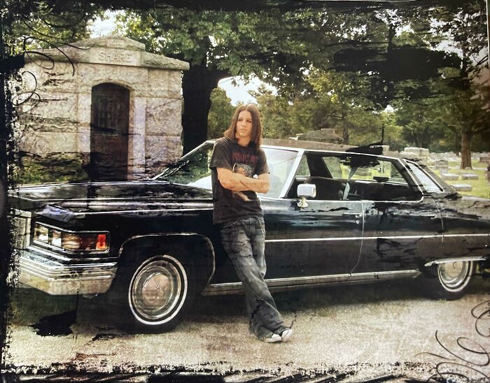 2008 Senior Photo In The Cemetery With My 1976 Cadillac