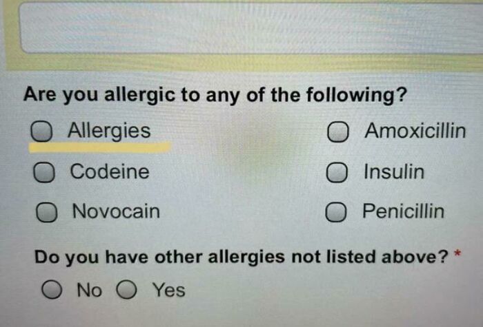 Listed Some Of The Allergies Boss