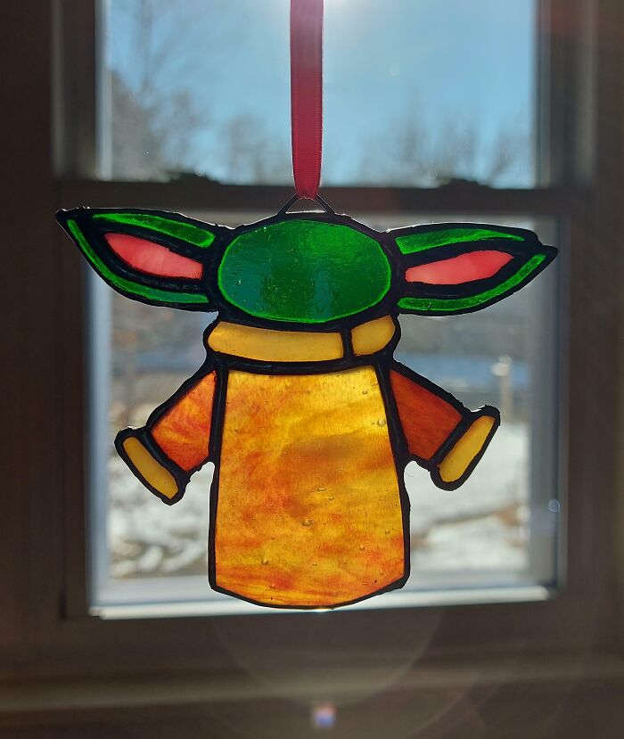 I Made A Stained Glass Baby Yoda Christmas Ornament