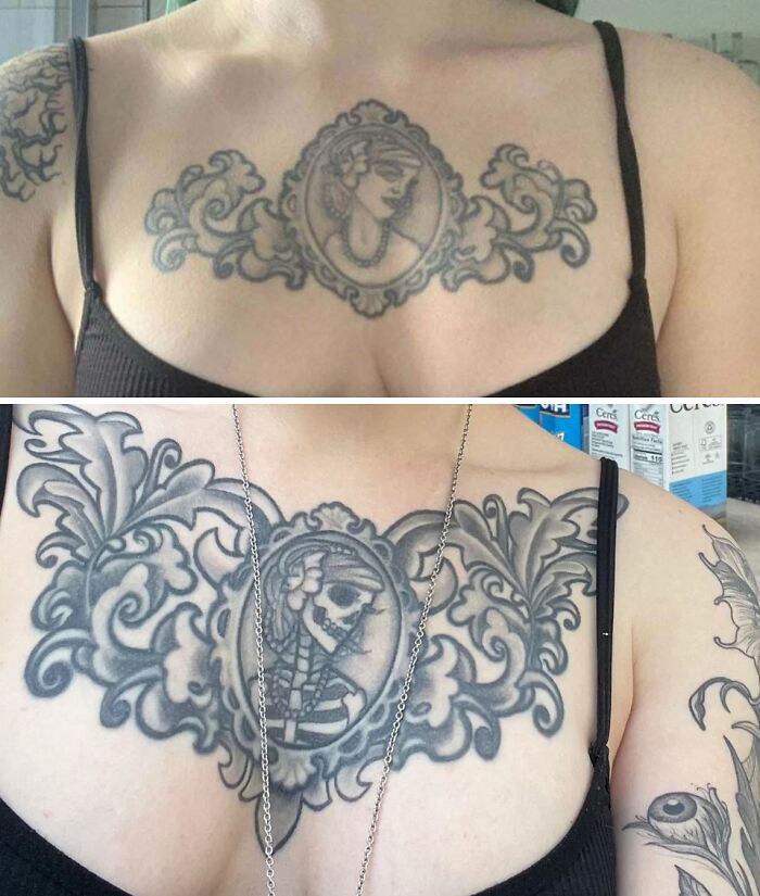 Friend Fixed My 10 Year Old Chest Piece That I Hated (1 Year Healed)