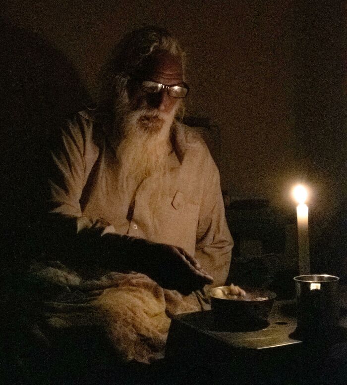 My Granduncle Having Dinner In A Dark Room