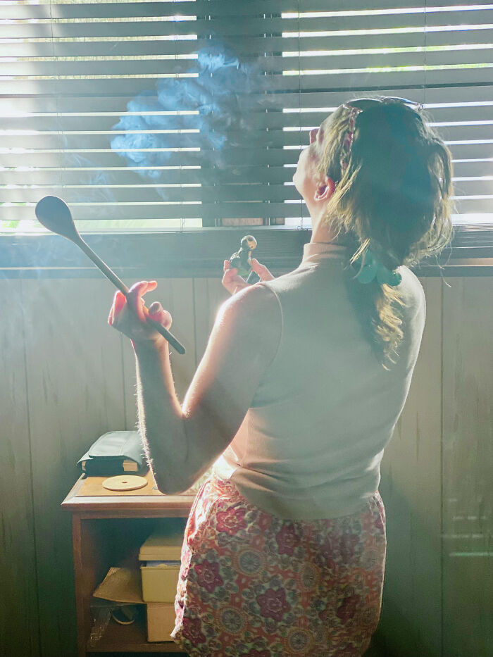 Picture Of (Not) My American Girlfriend Cooking Pancakes And Smoking Pot For Breakfast